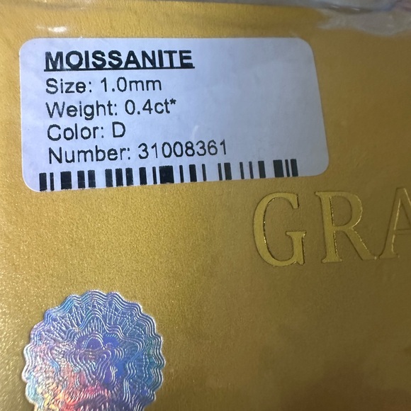 Moissanite 14k Gold over 925 sterling hoop Earrings .4ct - Picture 2 of 5